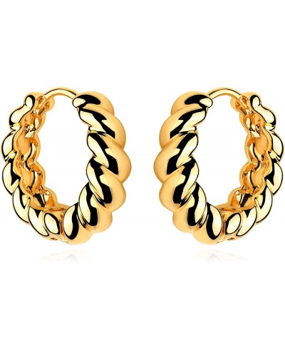 Women Huggie Earrings Gold Hoop 14K Gold Filled Small Boho Beach Simple Delicate Handmade Hypoallergenic Chunky Jewelry Gift ...