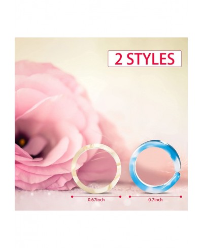 15 Pieces Resin Rings Colorful Acrylic Rings for Women Open Adjustable Thick and Thin Round Rings Set Vintage Tortoise Marble...