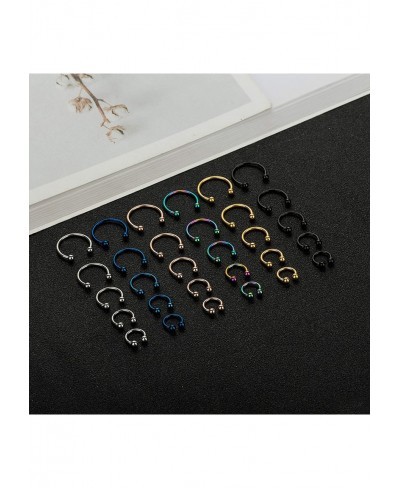 18-30Pcs 16G 316L Stainless Steel Nose Rings Cartilage Ear Septum Piercings Helix Tragus Horseshoe 6-14mm $13.05 Piercing Jew...