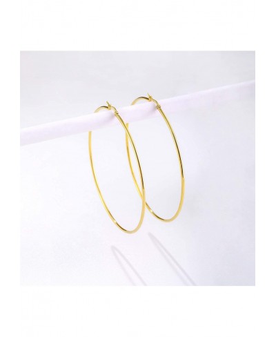 Large Gold Hoop Earrings for Women - 14K Gold Plated Stainless Steel 60MM to 90MM Big Hoop Earrings for Girls Women 2.36in to...