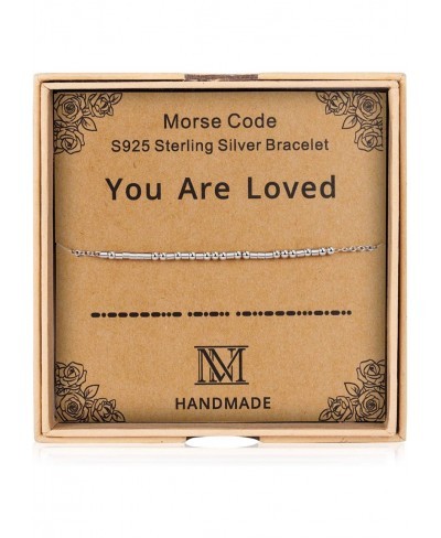 Morse Code S925 Sterling Silver Bracelet for Women Beads Jewelry Mother Inspirational Bracelet Mother's Day Birthday Gift for...