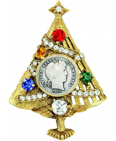 Silver Barber Dime Christmas Tree Brooch $22.81 Brooches & Pins