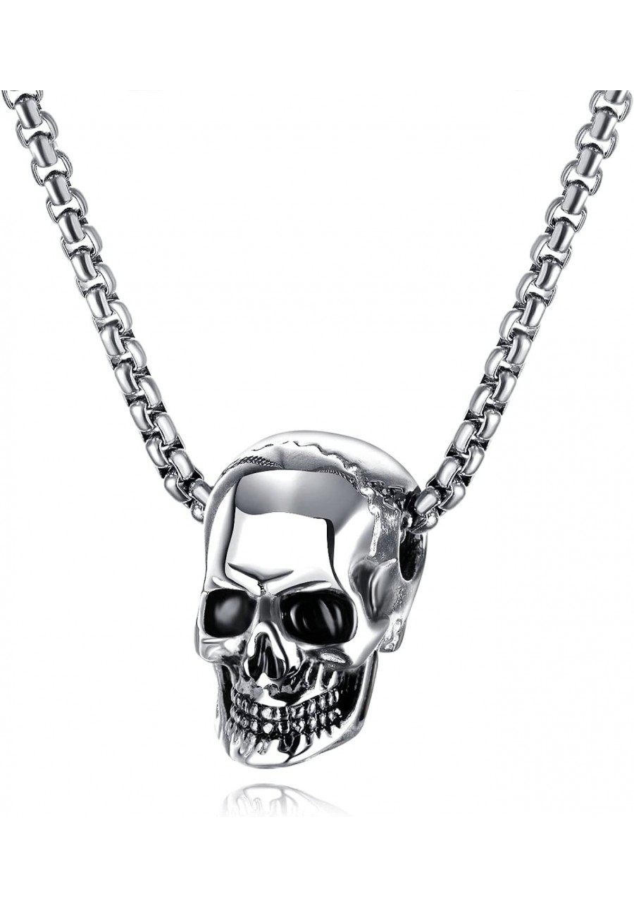 Punk Jewelry Stainless Steel Skull Pendant Cool Necklace $9.61 Pendant Necklaces