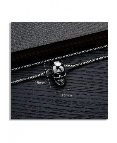 Punk Jewelry Stainless Steel Skull Pendant Cool Necklace $9.61 Pendant Necklaces