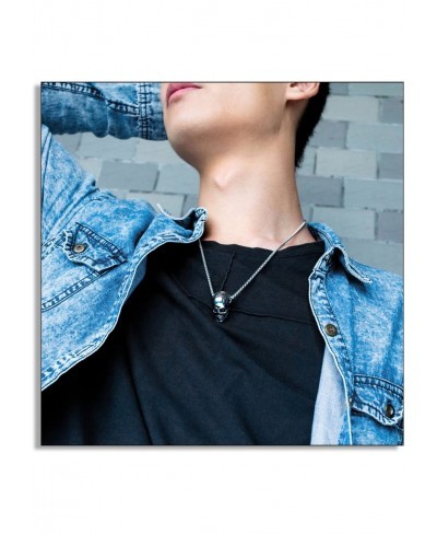 Punk Jewelry Stainless Steel Skull Pendant Cool Necklace $9.61 Pendant Necklaces