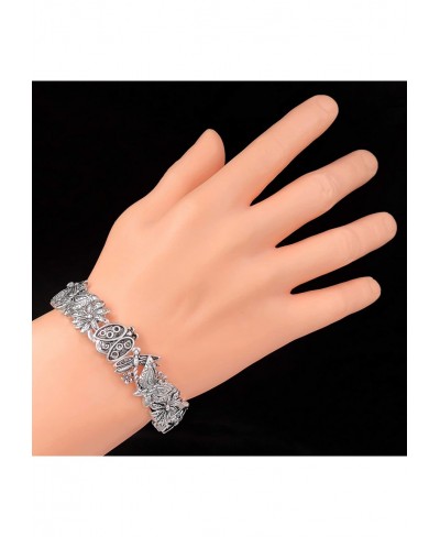 Beautiful Nature Butterfly Dragonfly Ladybug Flower Mixed Theme Metal Stretch Bracelet $14.48 Stretch