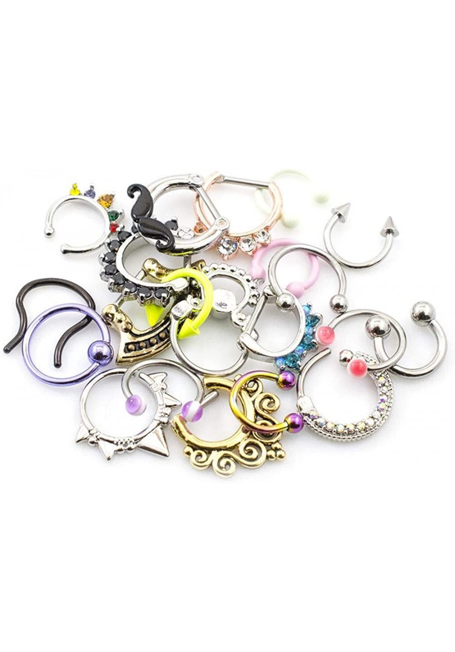 Body Jewelry Septum Jewelry Piercing Jewelry 16G Septum Jewelry Stainless Steel Septum Unique Septum Jewelry Pack of 10 $20.7...