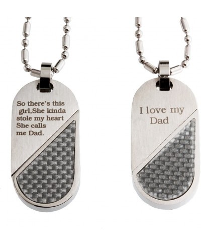 Stainless Steel Matching Transform Heart Father and Daughter Pendant Necklace Set $36.02 Pendants & Coins