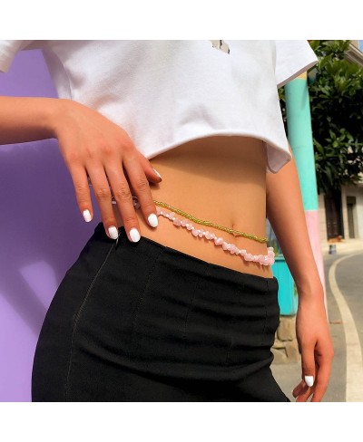 Beads Waist Chain Layered Handmade Seed Beads Belly Body Chain Colorful Elastic Party Body Chain Jewelry for Women (B) $11.92...