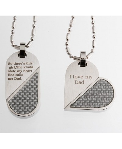 Stainless Steel Matching Transform Heart Father and Daughter Pendant Necklace Set $36.02 Pendants & Coins