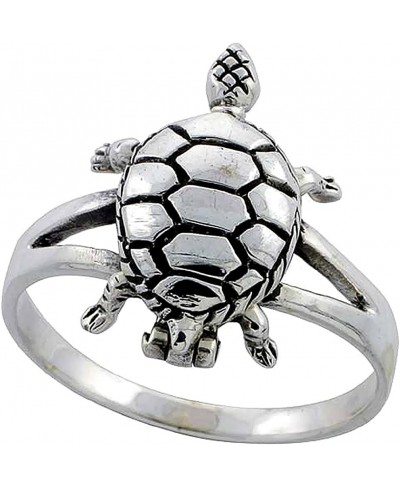 Sterling Silver Turtle Poison Ring for Women 7/8 inch Sizes 6-10 $21.81 Bands