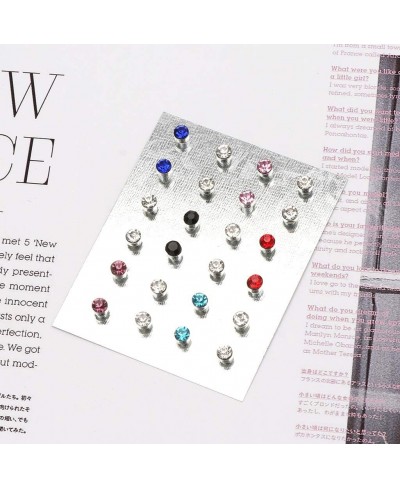 12 Pairs Crystal Rhinestone Magnetic Clip Non Piercing Earrings Fashion Jewelry $6.54 Clip-Ons