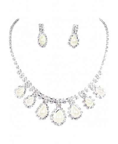 Women's Fashion Jewelry Sets Silver Necklace Earrings Wedding Bridal Party $17.97 Jewelry Sets