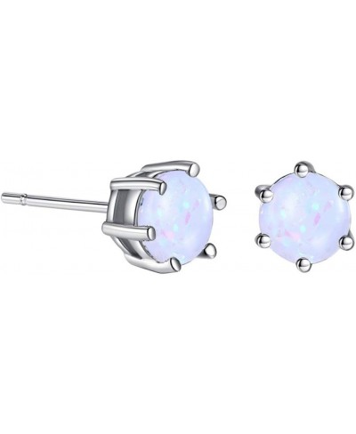 Women Opal Stud Earrings Elegant Wedding Party Jewelry Gift Sensitive Ears $5.28 Stud