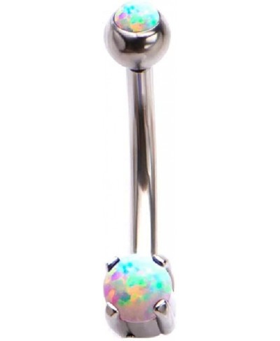 Internally Threaded Double Synthetic Opal 316L Stainless Steel Curved Barbell $12.91 Piercing Jewelry