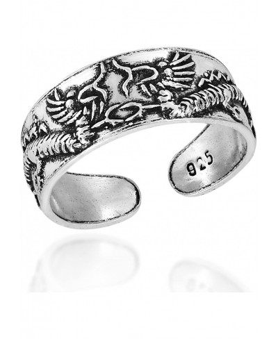 Mark of The Twin Dragon .925 Sterling Silver Toe Ring or Pinky Ring $11.38 Toe Rings
