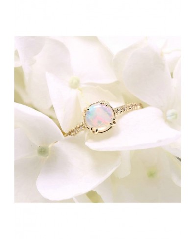 Rings Birthstone Rings for Women White Round Shape Pearl Outlet Jewelry Wedding Gift $9.55 Engagement Rings