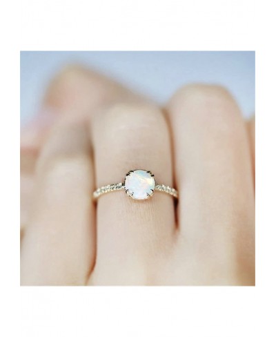 Rings Birthstone Rings for Women White Round Shape Pearl Outlet Jewelry Wedding Gift $9.55 Engagement Rings