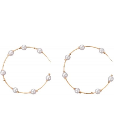 Pearl Hoop Earrings for Women Girls Fashion Lightweight Artificial Pearl Drop Dangle Earrings Jewelry Gifts $10.49 Drop & Dangle