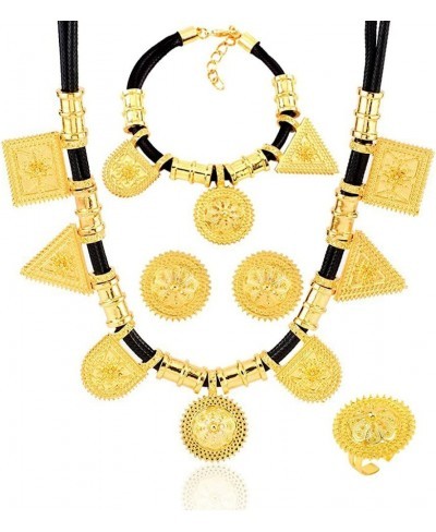 Ethiopian Jewelry Gold Color Rope Sets for African /Ethiopia /Eritrean Women Wedding Jewelry Sets $15.05 Jewelry Sets