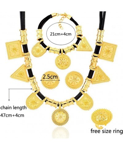 Ethiopian Jewelry Gold Color Rope Sets for African /Ethiopia /Eritrean Women Wedding Jewelry Sets $15.05 Jewelry Sets