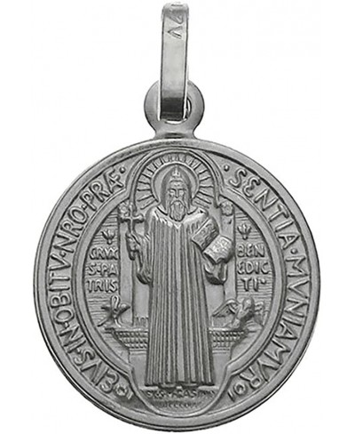 925 Sterling Silver Saint Benedict Charm Pendant Made in Italy 17.5mm Diamater $29.23 Pendants & Coins