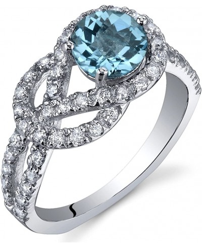 Gracefully Exquisite 1.00 Carats Swiss Blue Topaz Ring in Sterling Silver Rhodium Nickel Finish Sizes 5 to 9 $28.20 Statement