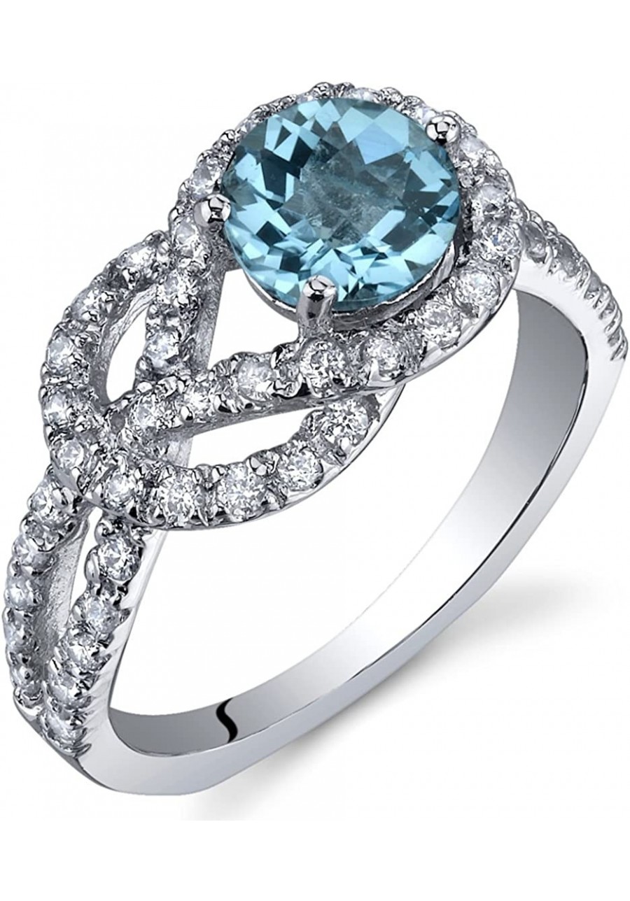 Gracefully Exquisite 1.00 Carats Swiss Blue Topaz Ring in Sterling Silver Rhodium Nickel Finish Sizes 5 to 9 $28.20 Statement