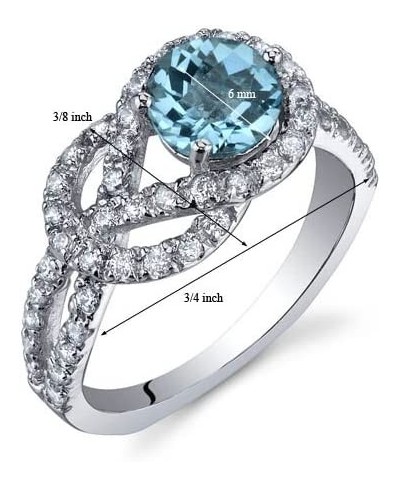 Gracefully Exquisite 1.00 Carats Swiss Blue Topaz Ring in Sterling Silver Rhodium Nickel Finish Sizes 5 to 9 $28.20 Statement