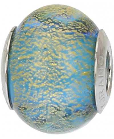 Murano Glass Sterling Silver Ca D'Oro Aqua Charm Bead $23.11 Charms & Charm Bracelets