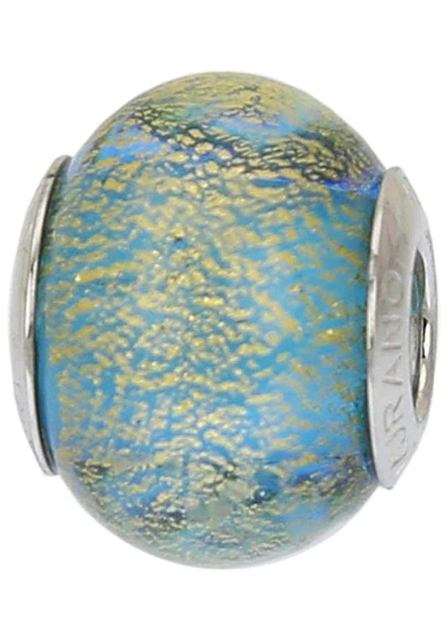 Murano Glass Sterling Silver Ca D'Oro Aqua Charm Bead $23.11 Charms & Charm Bracelets