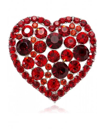 Swarovski Element Crystals Valentine Heart Pin Brooch $35.11 Brooches & Pins