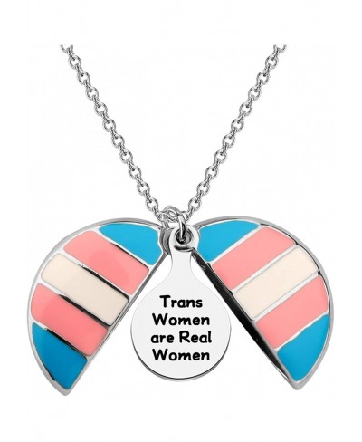 Transgender Pride Gift Trans Pride Jewelry Trans Women are Real Women Open Locket Necklace $14.70 Lockets