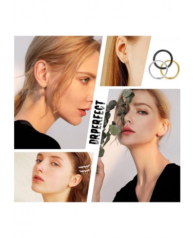 12 Pcs Septum Rings 316L Stainless Steel Cartilage Hoop Earrings Hinged Segment Clicker Septum Nose Rings Hoop Helix Daith Tr...