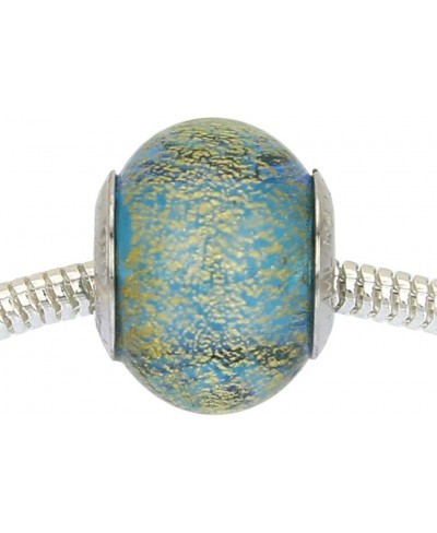 Murano Glass Sterling Silver Ca D'Oro Aqua Charm Bead $23.11 Charms & Charm Bracelets