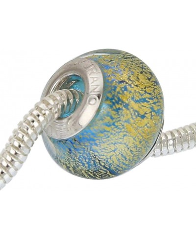 Murano Glass Sterling Silver Ca D'Oro Aqua Charm Bead $23.11 Charms & Charm Bracelets