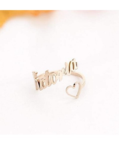 Custom Any Words Ring can Adjustable Personalized Heart Ring Adjustable Size Stainless Steel Unique Jewelry Wedding Rings Gif...