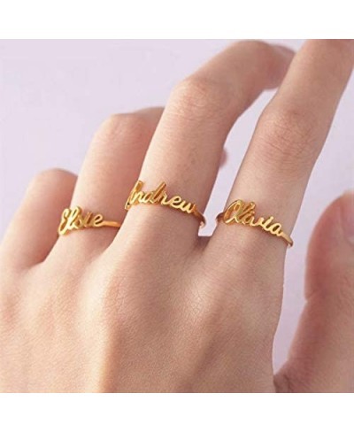 Custom Any Words Ring can Adjustable Personalized Heart Ring Adjustable Size Stainless Steel Unique Jewelry Wedding Rings Gif...