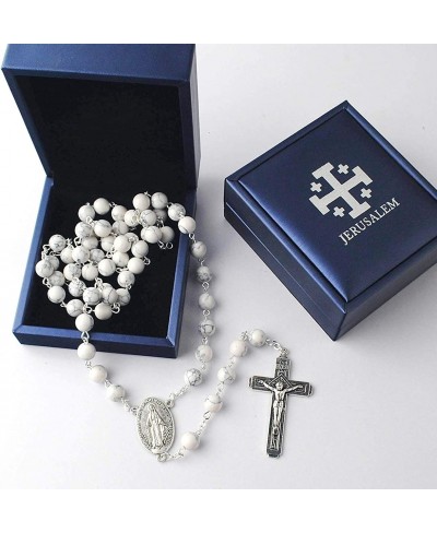 Beautiful Catholic Jerusalem Rosary Necklace with Miraculous Medal and Jerusalem Cross $15.50 Y-Necklaces