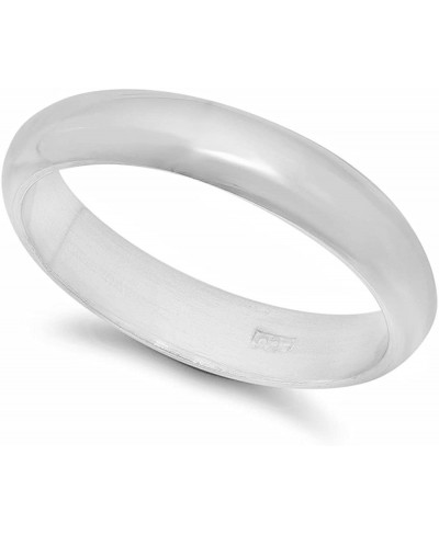 4mm 925 Sterling Silver Nickel-Free Domed Wedding Band - Made in Italy $19.92 Wedding Bands