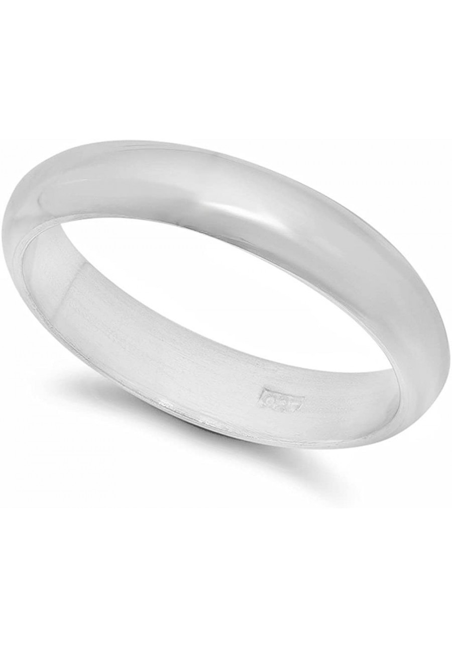 4mm 925 Sterling Silver Nickel-Free Domed Wedding Band - Made in Italy $19.92 Wedding Bands