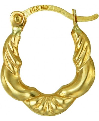 14k Yellow Gold Shell Fancy Hoop Earrings (12 x 12mm) $45.38 Hoop