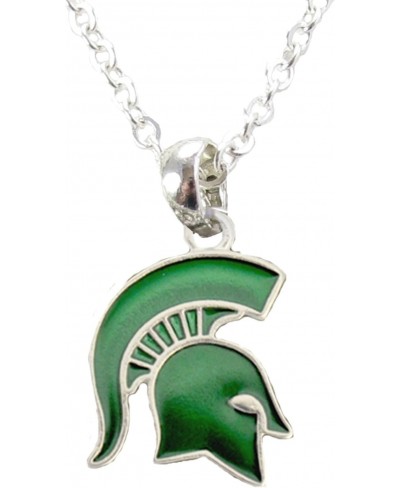 Michigan State Spartans Iridescent Green Charm Necklace Jewelry Licensed MSU $18.32 Chains