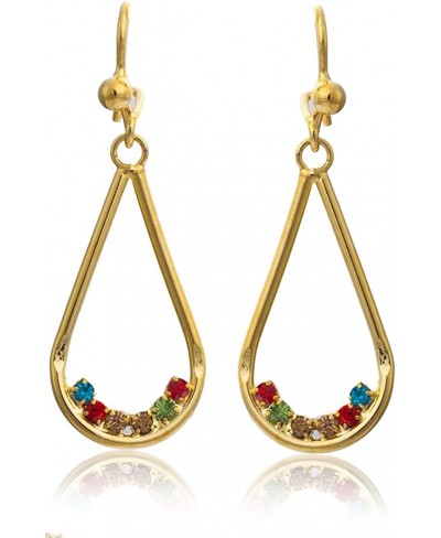 Firewings Gold Plated Multicolor CZ Water Drop Leverback Earrings $15.61 Hoop