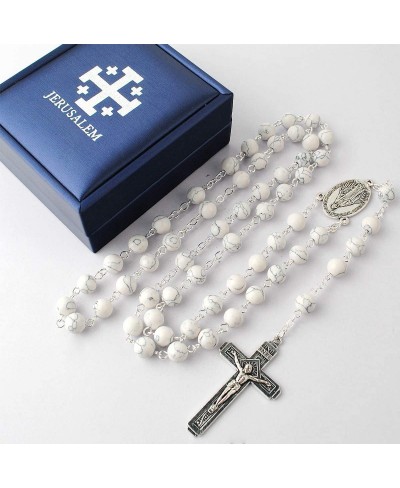 Beautiful Catholic Jerusalem Rosary Necklace with Miraculous Medal and Jerusalem Cross $15.50 Y-Necklaces
