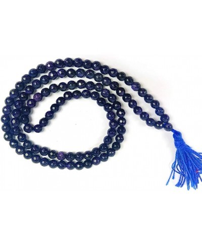 Blue Goldstone Mala/Necklace Diamond Cut 6 mm Crystal Stone Mala for Reiki Healing and Crystal Healing Stones (Color - Blue) ...