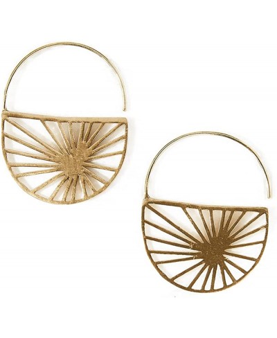 Women's Handmade Brass Hoop Earrings $40.09 Hoop