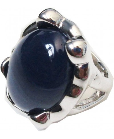 Pool Ring in Navy Blue Silver Rhodium $6.09 Statement