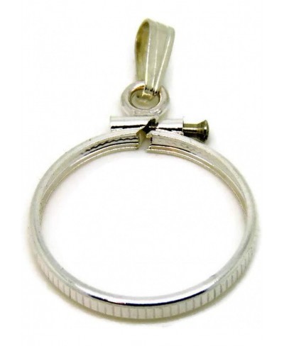 Solid Sterling Silver Coin Holder Bezel Charm Pendant $34.10 Pendants & Coins