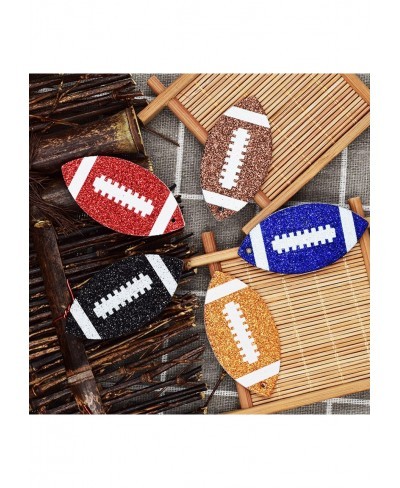 Glitter Faux Leather Football Drop Dangle Earrings for Women Girls Gift Accessories Football Jewelry for Moms $5.64 Drop & Da...